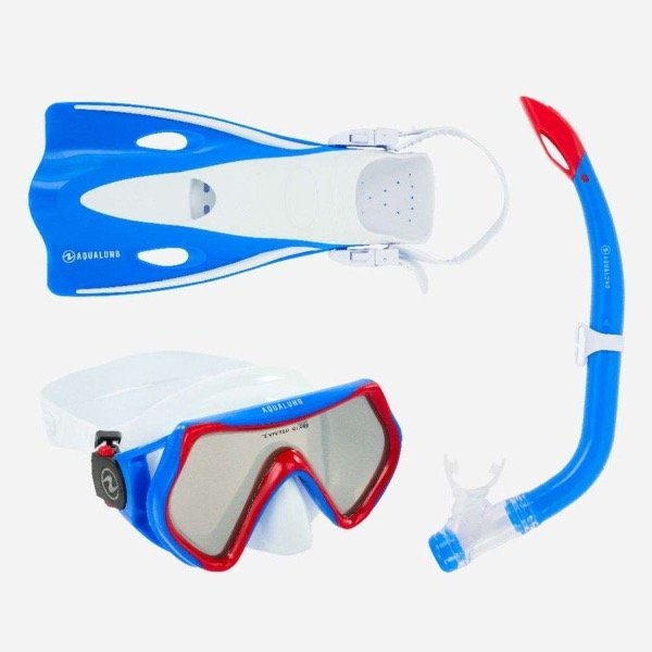 set aletas + snorkel hero junior aqualung set aletas + snorkel hero junior aqualung